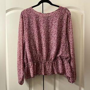 1. State Pink Long Sleeve Ruffled Blouse
